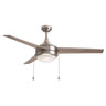 Maxim Lighting Trio Pull 52" 3-Blade Fan w Pull Chain Satin Nickel