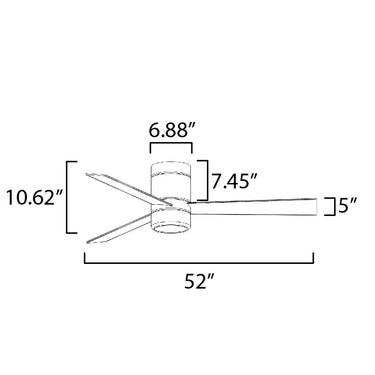 Maxim Lighting Tanker 52" 3-Blade Hugger Fan w LED Light Kit Matte White