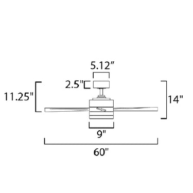 Maxim Lighting Tanker 52" Nickel Outdoor LED Fan Satin Nickel
