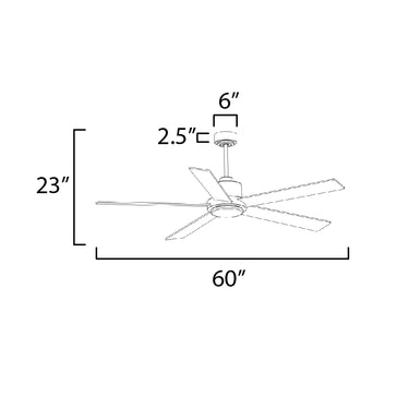 Maxim Lighting Daisy 60" 5-Blade Fan w LED Light Kit Natural Aged Brass