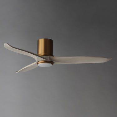 Maxim Lighting Woodwind 52" Solid Wood Blade Hugger Fan w LED Natural Aged Brass
