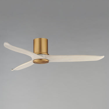 Maxim Lighting Woodwind 52" Solid Wood Blade Hugger Fan w LED Natural Aged Brass