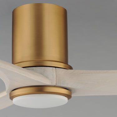 Maxim Lighting Woodwind 52" Solid Wood Blade Hugger Fan w LED Natural Aged Brass
