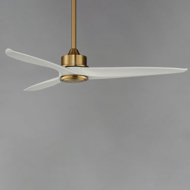 Maxim Lighting Woodwind 52" Solid Wood Blade Fan w LED Light Kit Natural Aged Brass