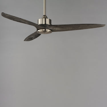 Maxim Lighting Woodwind 52" Solid Wood Blade Fan w LED Light Kit Satin Nickel