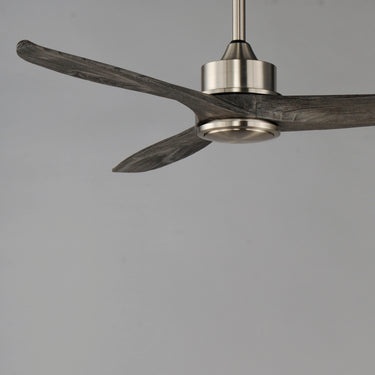 Maxim Lighting Woodwind 52" Solid Wood Blade Fan w LED Light Kit Satin Nickel