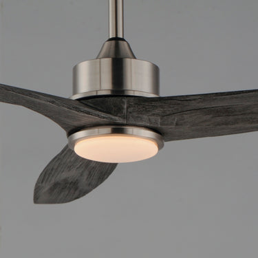 Maxim Lighting Woodwind 52" Solid Wood Blade Fan w LED Light Kit Satin Nickel