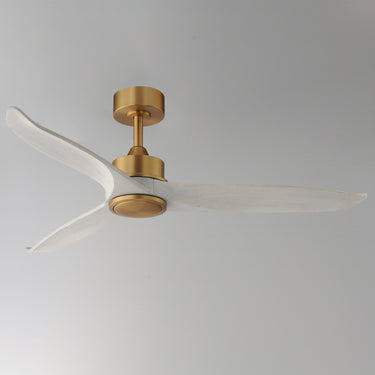 Maxim Lighting Woodwind 52" Solid Wood Blade Fan w LED Light Kit Natural Aged Brass