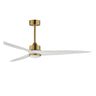 Maxim Lighting Woodwind 72" Solid Wood Blade Fan w LED Light Kit Natural Aged Brass