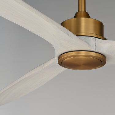 Maxim Lighting Woodwind 72" Solid Wood Blade Fan w LED Natural Aged Brass