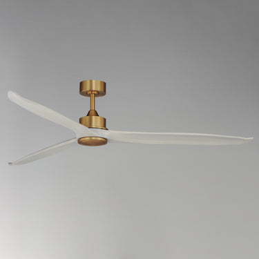 Maxim Lighting Woodwind 72" Solid Wood Blade Fan w LED Natural Aged Brass