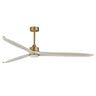 Maxim Lighting Woodwind 80" Solid Wood Blade Fan W LED Natural Aged Brass