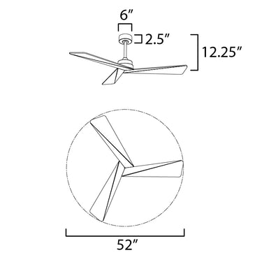 Maxim Lighting Vortex 52" Indoor Fan Natural Aged Brass