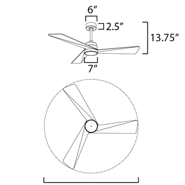 Maxim Lighting Vortex 52" Indoor Fan with LED Light Kit Dark Satin Nickel