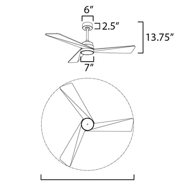 Maxim Lighting Vortex 52" Outdoor Fan with LED Light Kit Charcoal Bronze