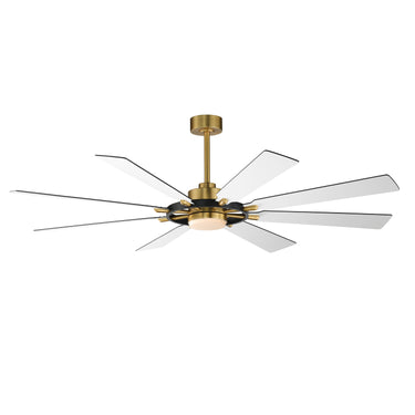 Maxim Lighting Helm 72" Indoor Fan w LED Light Kit Black/Natural Aged Brass