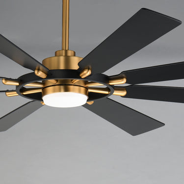 Maxim Lighting Helm 72" Indoor Fan w LED Light Kit Black/Natural Aged Brass