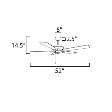 Maxim Lighting 52" Super-Max Ceiling Fan Black Black