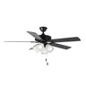 Maxim Lighting Basic-Max 52" Black Fan LED 4-Light BK/W Blades Black/Walnut/Pecan