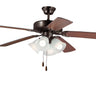 Maxim Lighting Basic-Max 52" Bronze Fan LED 4-Light with P Blades Oil Rubbed Bronze/Walnut/Pecan