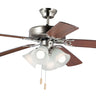 Maxim Lighting Basic-Max 52" Nickel Fan LED 4-Light with P Blades Satin Nickel/Walnut/Pecan