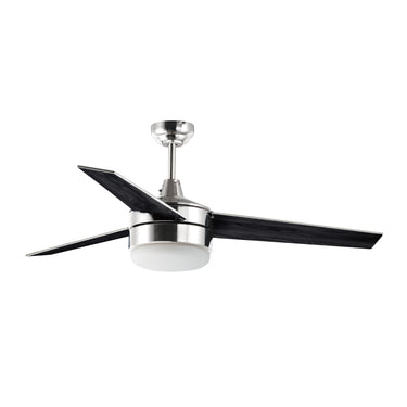 Maxim Lighting Trio 52" Nickel Fan LED 2-Light SV/BK Blades Satin Nickel/Black