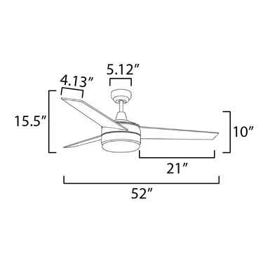 Maxim Lighting Trio 52" Nickel Fan LED 2-Light SV/BK Blades Satin Nickel/Black