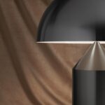 Dimmable Atollo Nickel Table Lamp for executive office desk and hotel suite lighting