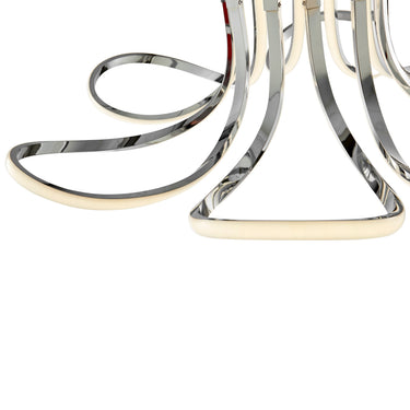 Finesse Decor 6 Petal Flower Dimmable LED Flush Mount Lamp Chrome
