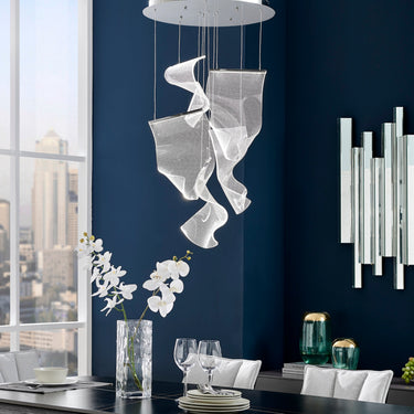 Finesse Decor Acrylic Lace 5 Light Chandelier Chrome