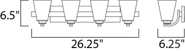 Maxim Lighting Conical 4-Light Bath Vanity Satin Nickel
