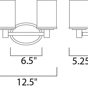 Maxim Lighting Cylinder 2-Light Bath Vanity Satin Nickel