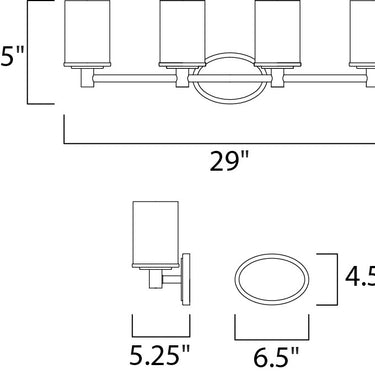 Maxim Lighting Cylinder 4-Light Bath Vanity Satin Nickel