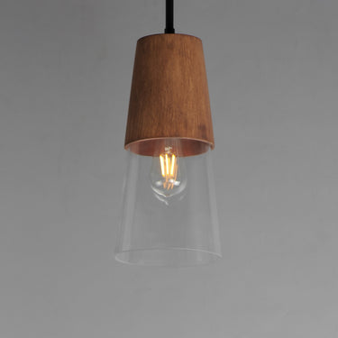 Maxim Lighting Carpenter 6.5" Mini Pendant Walnut/Black