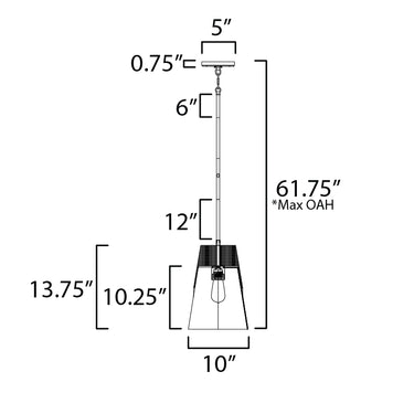 Maxim Lighting Carpenter 10" Mini Pendant Walnut/Black