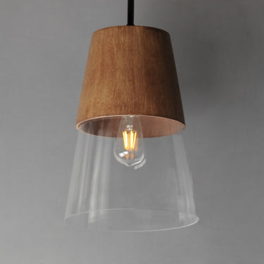 Maxim Lighting Carpenter 10" Mini Pendant Walnut/Black