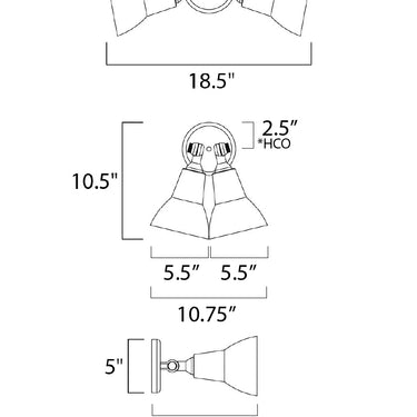 Maxim Lighting Spots 2-Light Outdoor Wall Mount Tawny Bronze
