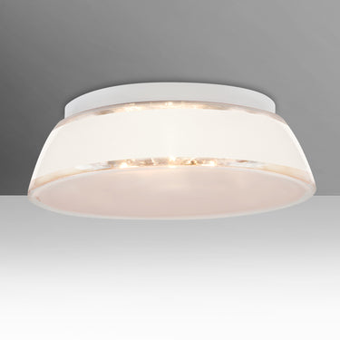 Pica 14 White Sand glass ceiling light, front view | Besa Lighting
