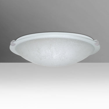 Trio 16 in Stucco glass, straight-on | Besa Lighting