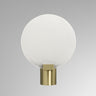 Nimbus wall light in satin brass with a fritted glass disc, studio view