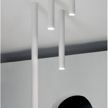 A-Tube matte white ceiling flush mount light by Lodes for modern home lighting decor