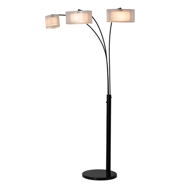 Nova of California Amarillo 3 Light Arc Floor Lamp Matte Black