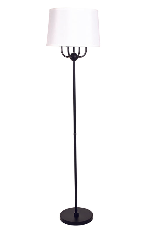 House of Troy Alpine 4 light cluster black/supreme silver hammered accent floor lamp A701-BLK/SS