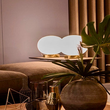 Elegant Alba 265 table lamp by Oluce ideal for bedroom, living room, and boutique hotels
