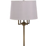 House of Troy Alpine 4 light cluster antique brass/black table lamp with white silk softback shade