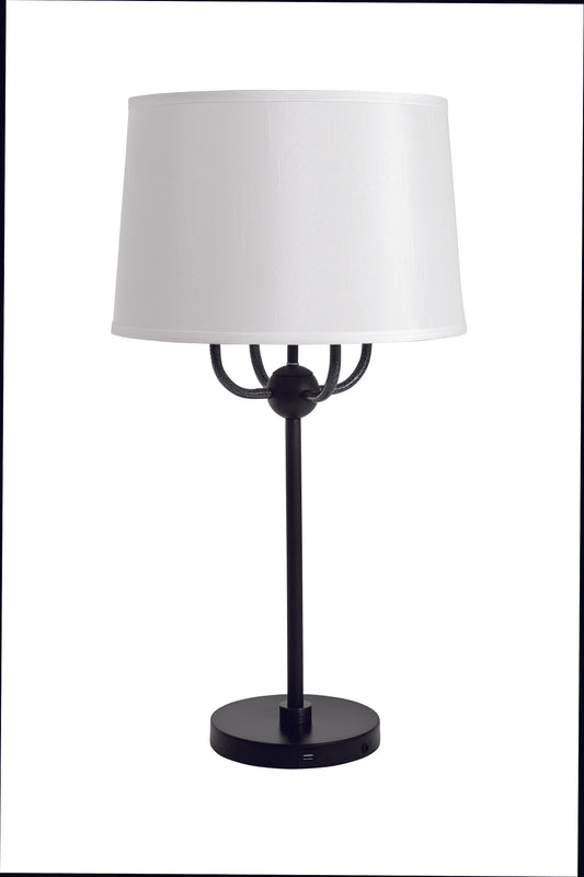 House of Troy Alpine 4 light cluster black/supreme silver hammered accent table lamp A751-BLK/SS