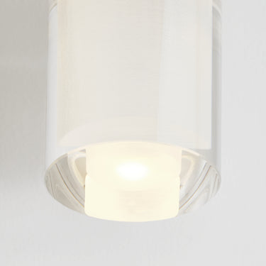 Modern style 5 glass bathroom wall light with polished nickel.