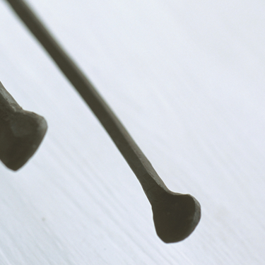 Conmoto Ferro & Fuoco Fireplace Tools, forged handle ends in detail