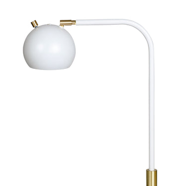 White/Satin Brass Aria Clip-On Task Lamp, Round Globe – House of Troy studio photo