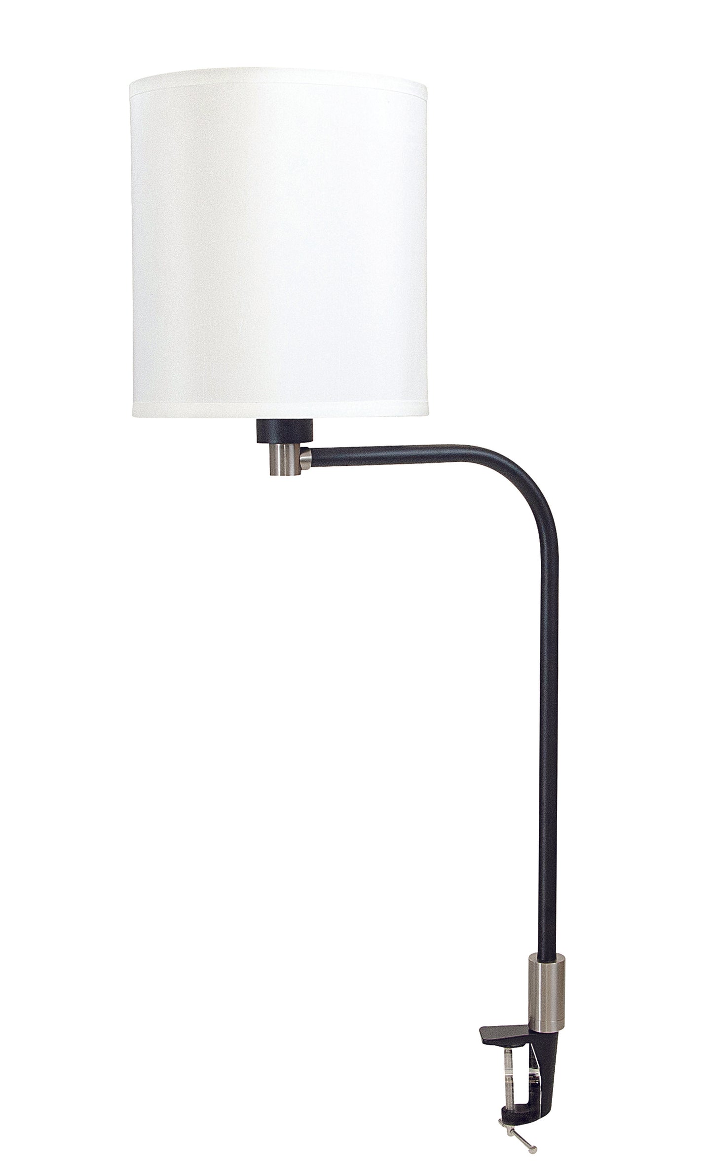 House of Troy Aria Clip on table lamp fabric shade black/satin nickel AR402-BLK/SN